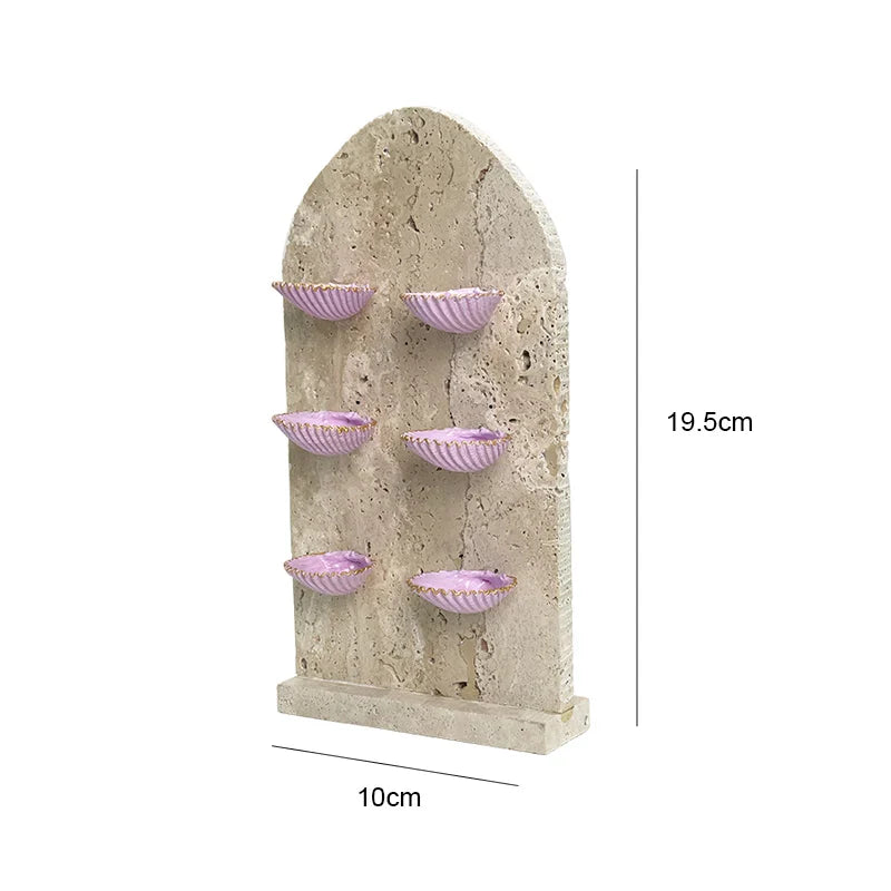 Afralia™ Marble Shell Jewelry Stand for Ring Necklace Earring Bracelet