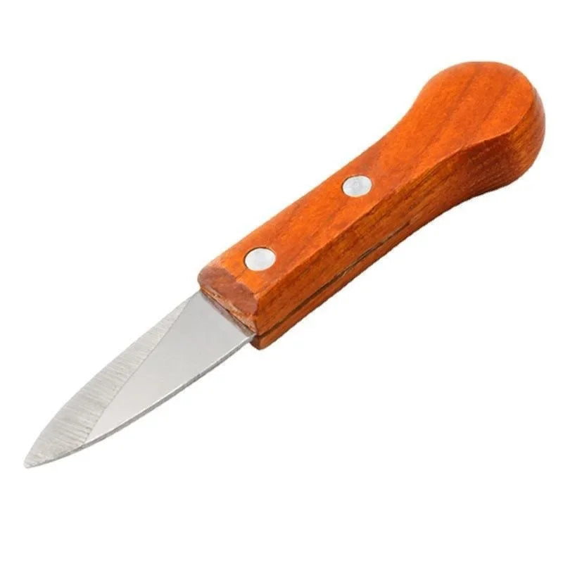 Afralia™ Stainless Steel Oyster Shucker Wood Handle Non-Slip Seafood Opener Scallop Knife