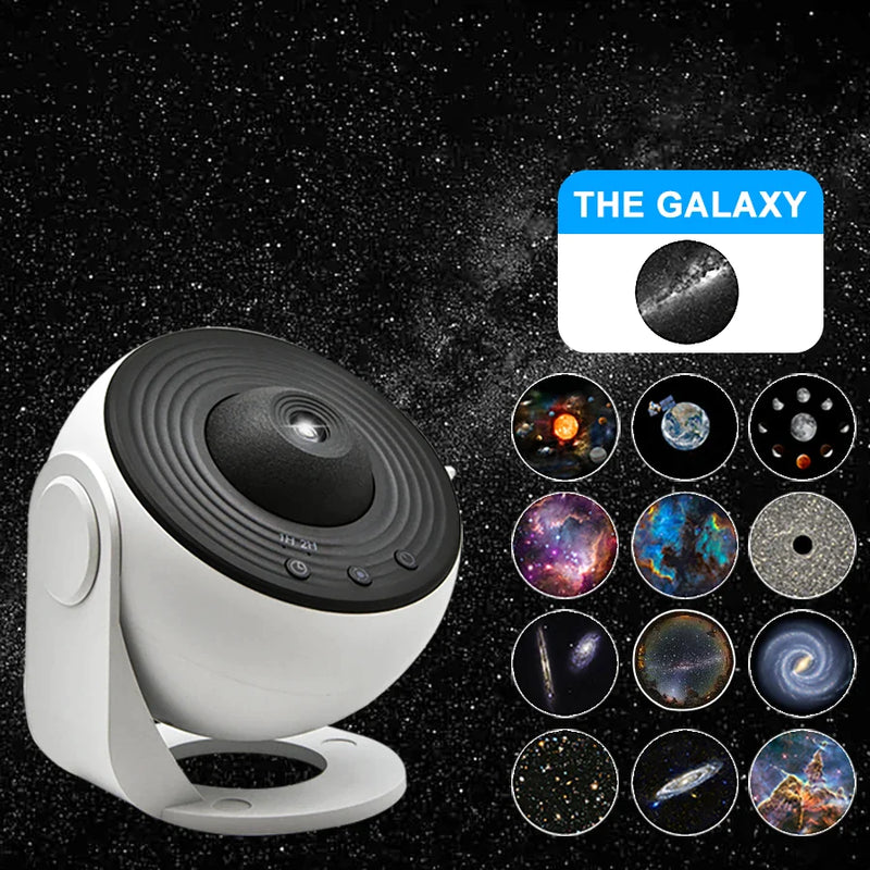 Afralia™ Galaxy Star Projector Night Light - Rechargeable Rotating Sky Starry Nightlights