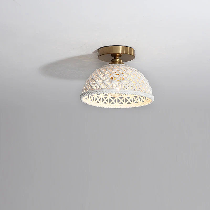 Afralia™ Ceramic LED Ceiling Lights: Modern Hollow Design for Living Room, Aisle, Balcony