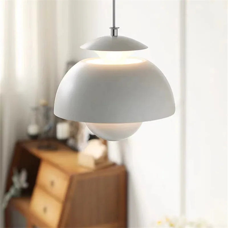 Afralia™ Flower Bud Pendant Light: Danish Designer Coloured Lamp for Restaurant Bedroom.