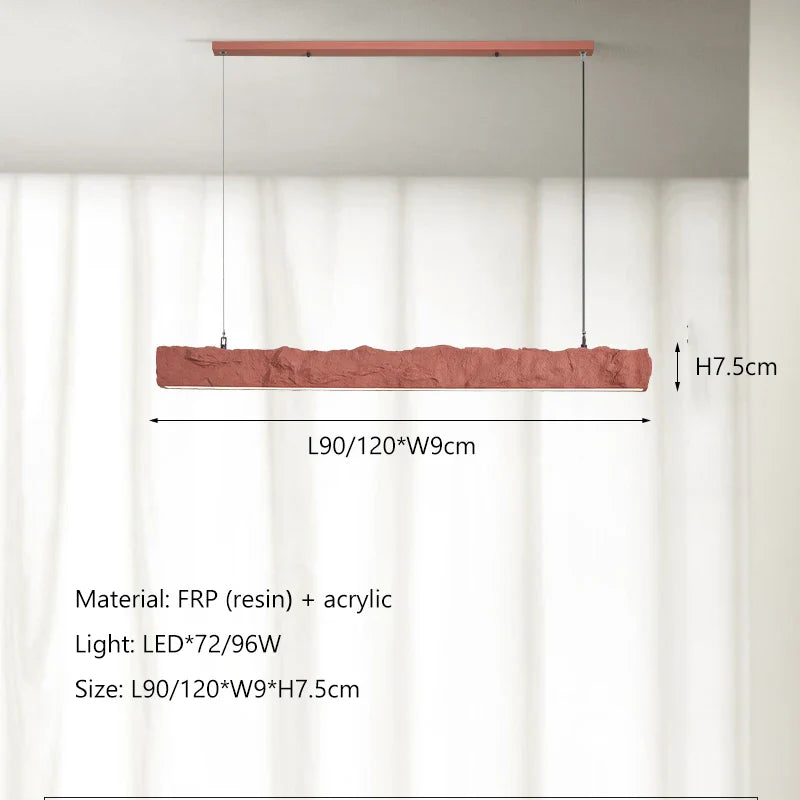 Afralia™ Wabi Sabi Led Strip Pendant Lights - Nordic Minimalist Dining Room Chandelier