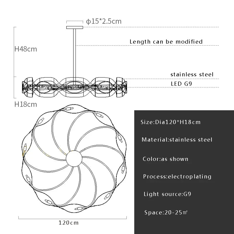 Afralia™ Modern Metal Ceiling Chandelier: Minimalist Design, Retro Style, LED Lights for Living Room