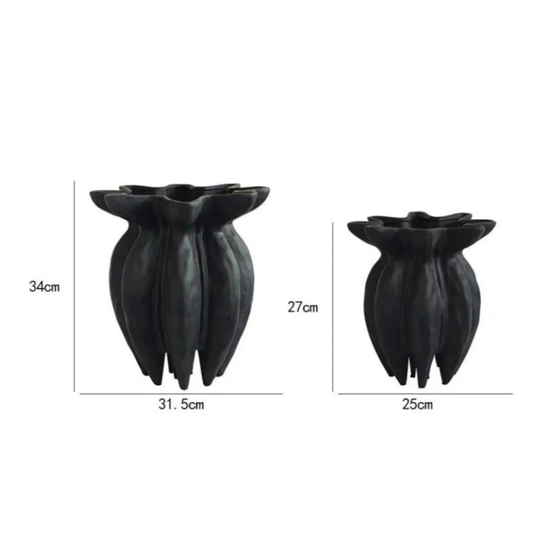 Afralia™ Black Jellyfish Petal Vase - Artistic Home Décor Handicraft