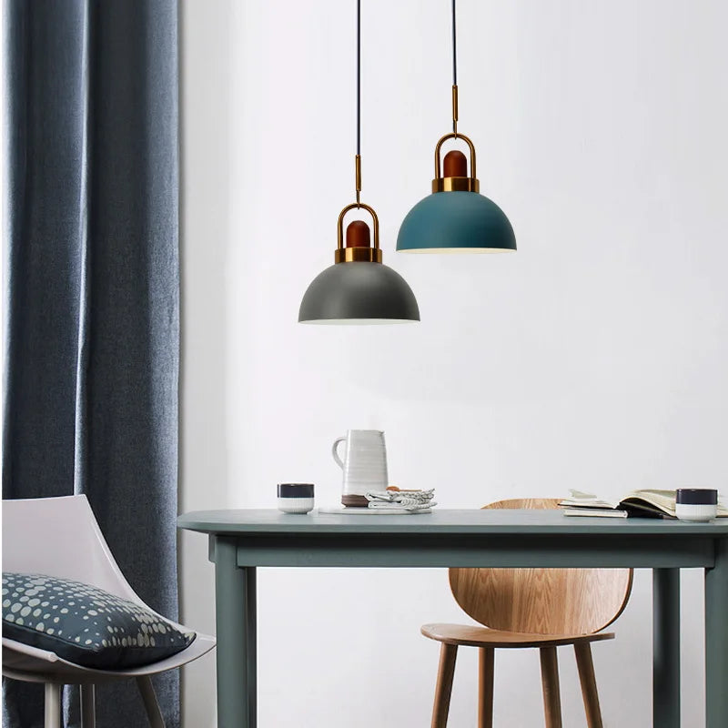 Afralia™ Nordic Metal LED Pendant Lights for Kitchen Dining Room Bedroom Bar Counter