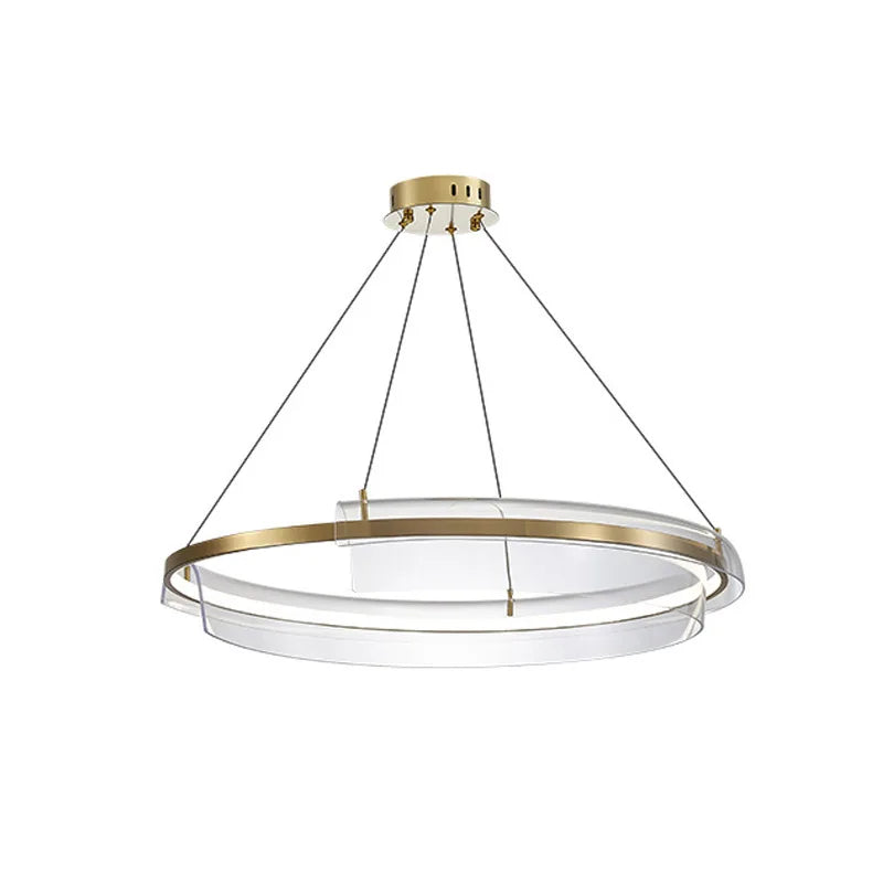 Afralia™ Gold Ring Chandelier LED Pendant Light Modern Hanging Lamp for Home Decoration