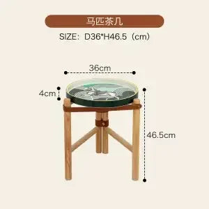 Afralia™ Ceramic Tray Coffee Table, Nordic Solid Wood Sofa Side Table and Creative Storage Desk