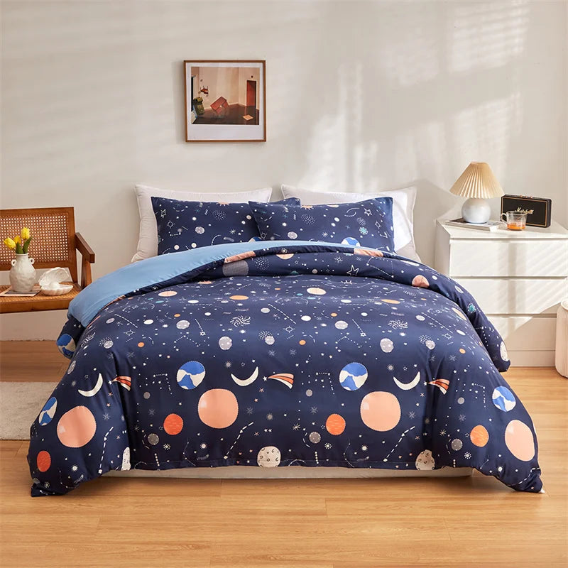 Afralia™ Cosmos Luminous Bedding Set King Queen Double Single Duvet Cover Dream Quilt