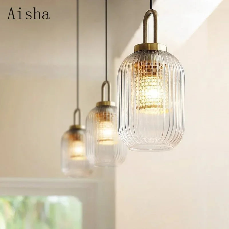 Afralia™ Clear Glass Pendant Lamp: Modern Designer Lighting for Bar, Restaurant, Bedroom, Aisle & more