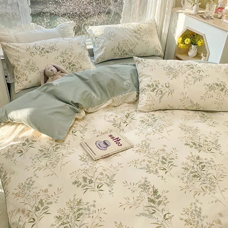 Afralia™ Rural Floral Cotton Comfort Set 200X230Cm Bedclothes