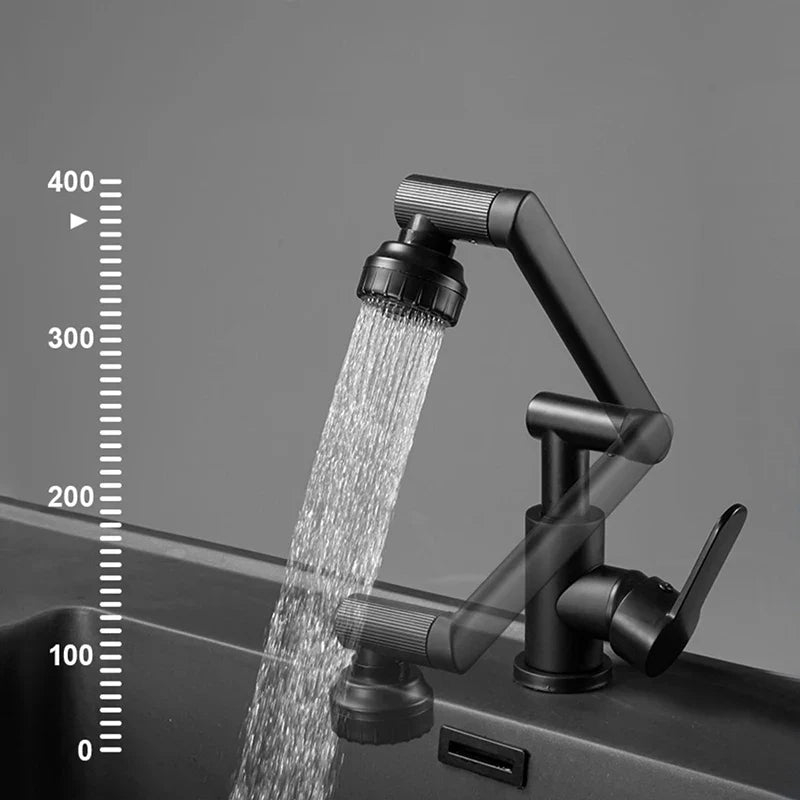 Afralia™ Matte Black Bathroom Mixer Tap with 360° Rotation and 2 Spraying Modes