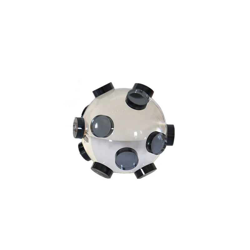 Geometric Crystal Ball Decor by Afralia™ - Transparent Glass Abstract Ornament