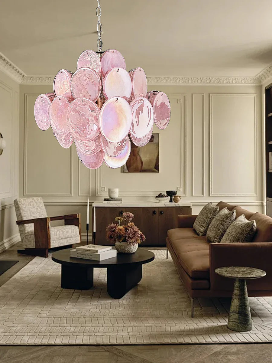 Afralia™ Mulano Glass LED Ceiling Chandelier in Green Blue Pink - Elegant Art Decoration