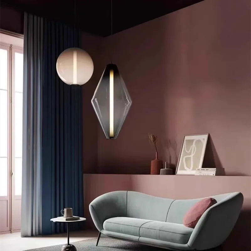 Afralia™ Nordic Glass Pendant Lights for Bedroom Dining Room Chandelier Lighting