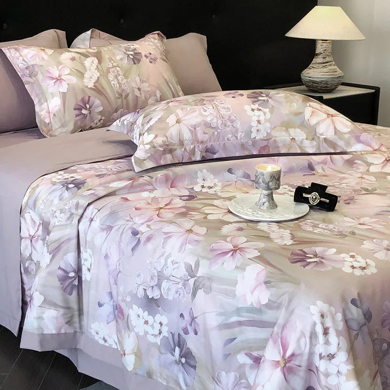 Afralia™ Summer Cool Quilt Set with Sheets Pillowcases - Ice Silk Chiffon Yarn Fabric