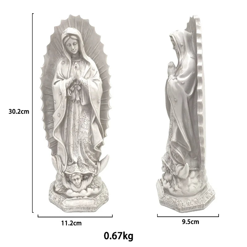 Afralia™ Virgin Mary Resin Sculpture for Home Decor and Religious Display