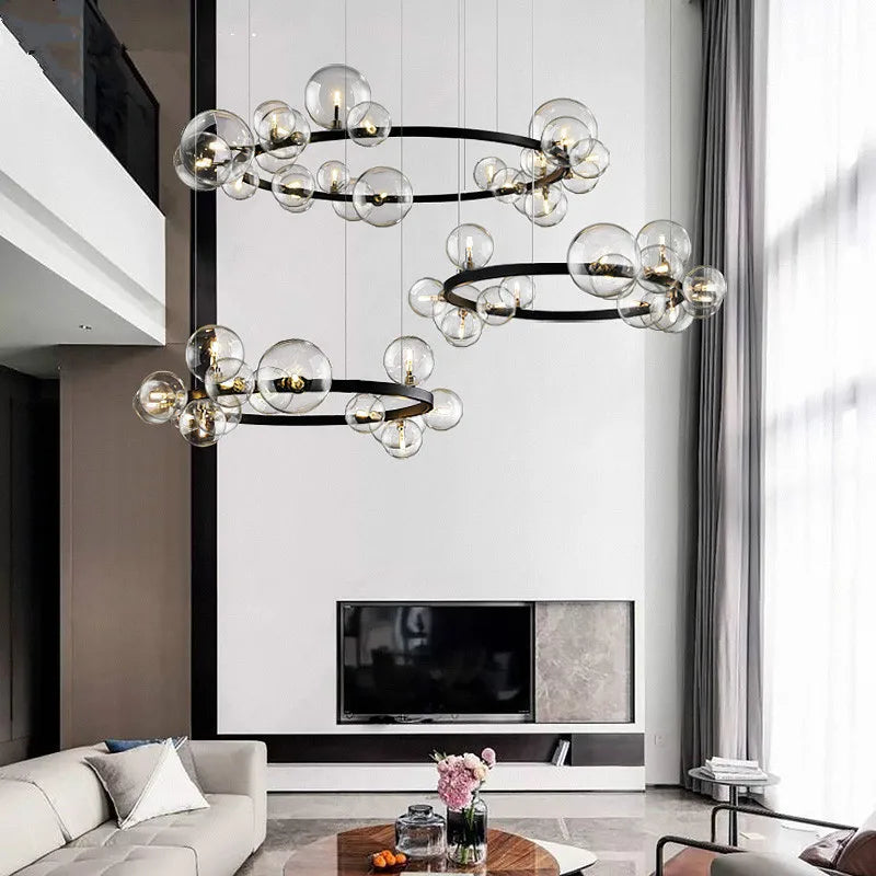 Afralia™ Glass Ball G9 LED Chandelier: Modern Minimalist Nordic Design