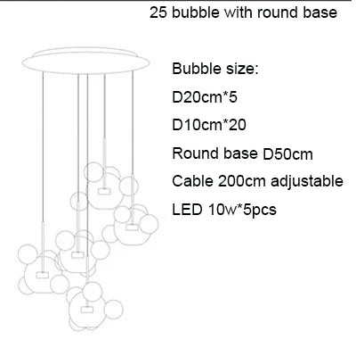 Afralia™ Colorful Glass Ball Chandelier: LED Pendant Light for Dining & Living Room