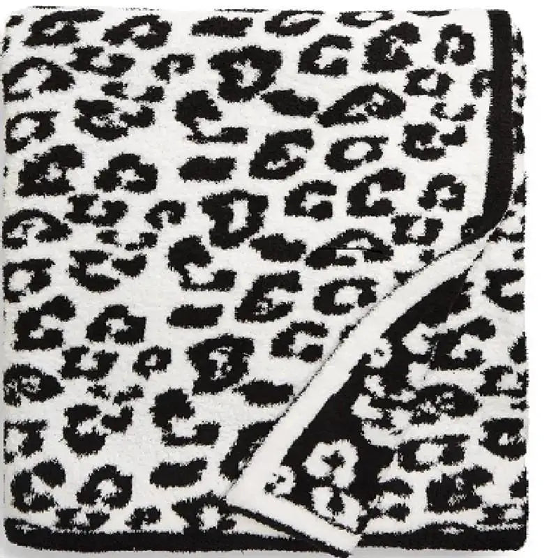 Afralia™ Leopard Print Knitted Fleece Blanket: Super Soft & Lightweight for Sofa Nap