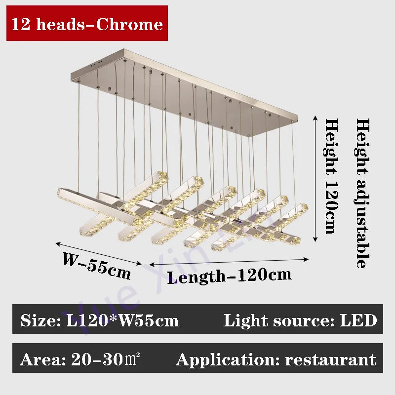 Afralia™ Luxury Crystal LED Pendant Light for Living Room Bar Chandelier