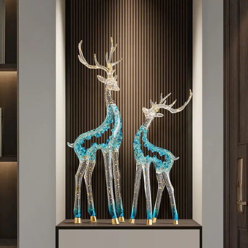 Afralia™ Hollow Deer Decoration Modern Art Crafts for Living Room Wine Cabinet
