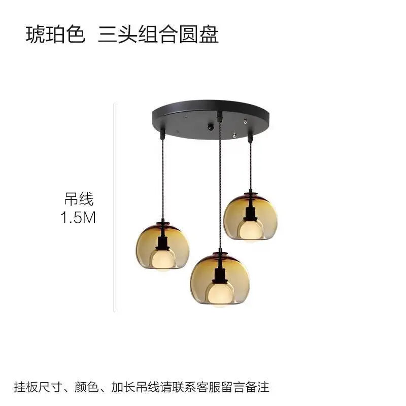 Afralia™ Nordic Glass Ball LED Chandelier - Modern Luxury Dining & Bedside Lights