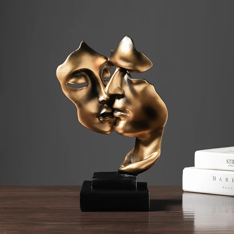 Afralia™ Abstract Face Sculpture Ornament for Home Decor and Wedding Gift