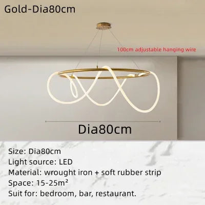 Afralia™ Musical Note Linear Light: Modern Nordic Pendant Lamp for Living Room