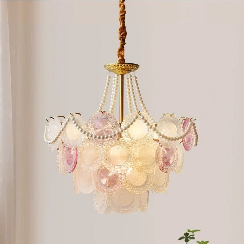 Afralia™ French Crystal Pendant Chandelier Light with Glass Crystals