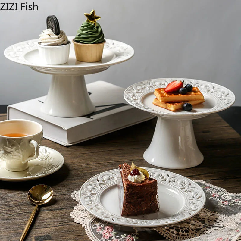 Afralia™ Ceramic Breakfast Plate for Home Kitchen & Restaurant Dining