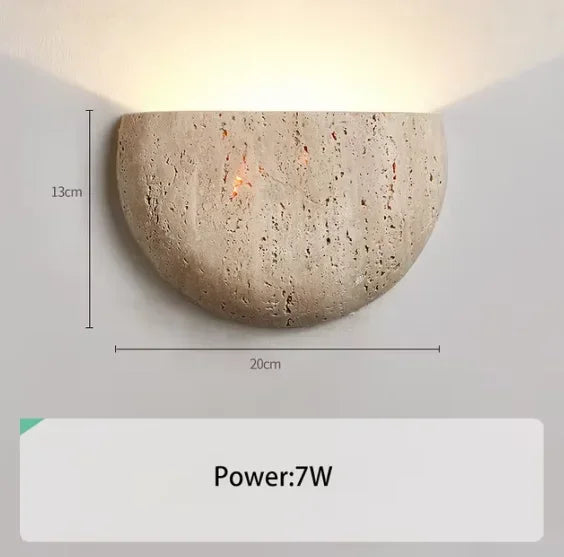 Afralia™ Natural Stone Wall Light Minimalist Design Bedroom Dining Room Beige Wall Lamp