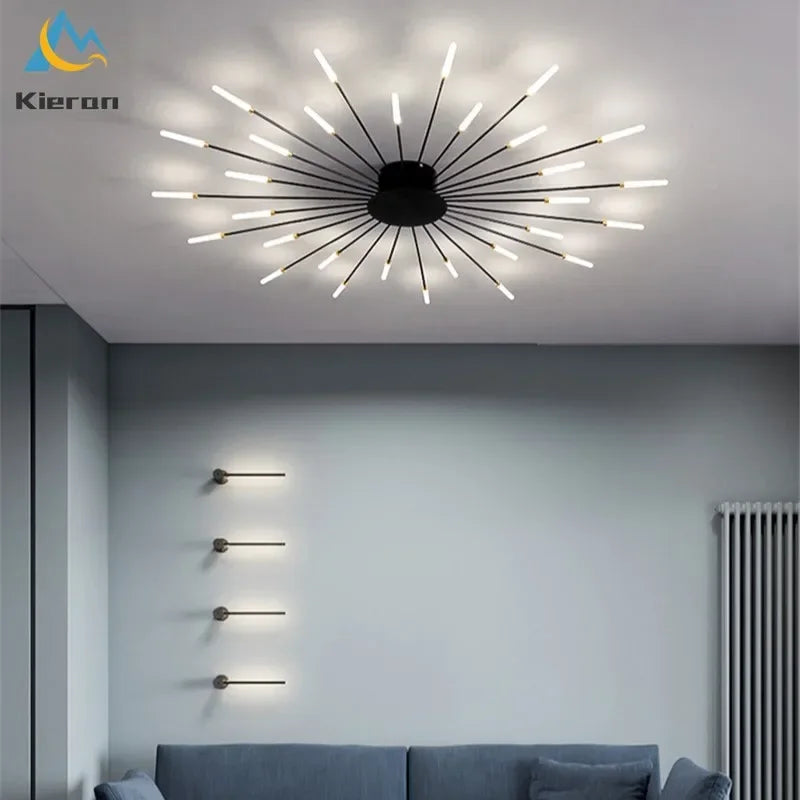 Afralia™ Spiral Fireworks LED Ceiling Light - Luxurious Minimal Designer Dandelion Lamp