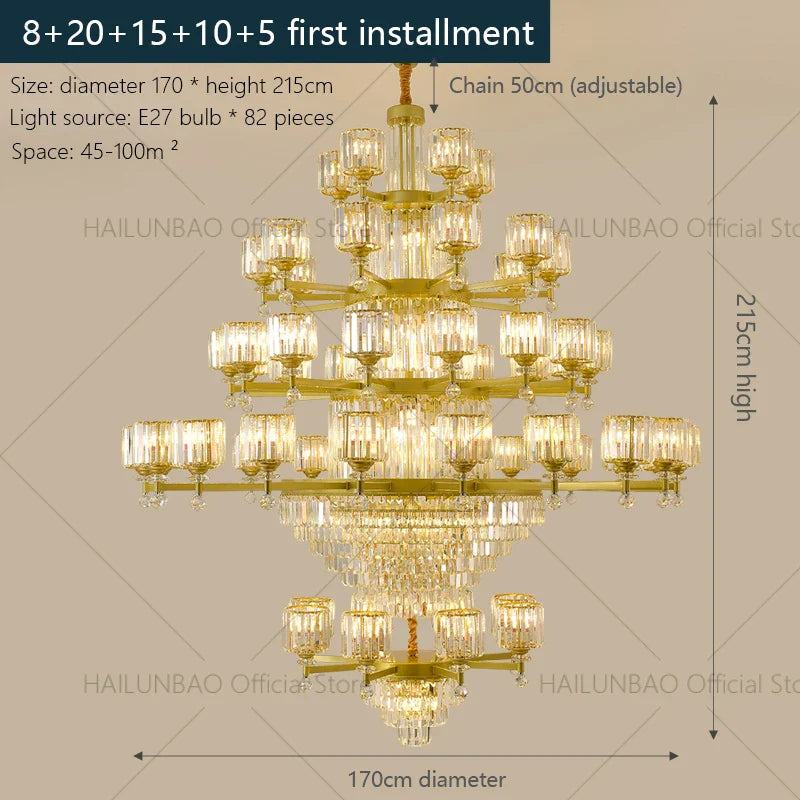 Afralia™ Crystal Chandelier: Elegant Retro Lighting for Living Room, Bedroom, and Dining Area