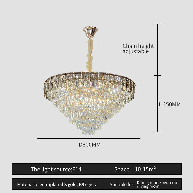 Afralia™ Crystal Chandelier LED Light Modern Luxury Designer for Main Living Room & Hotel
