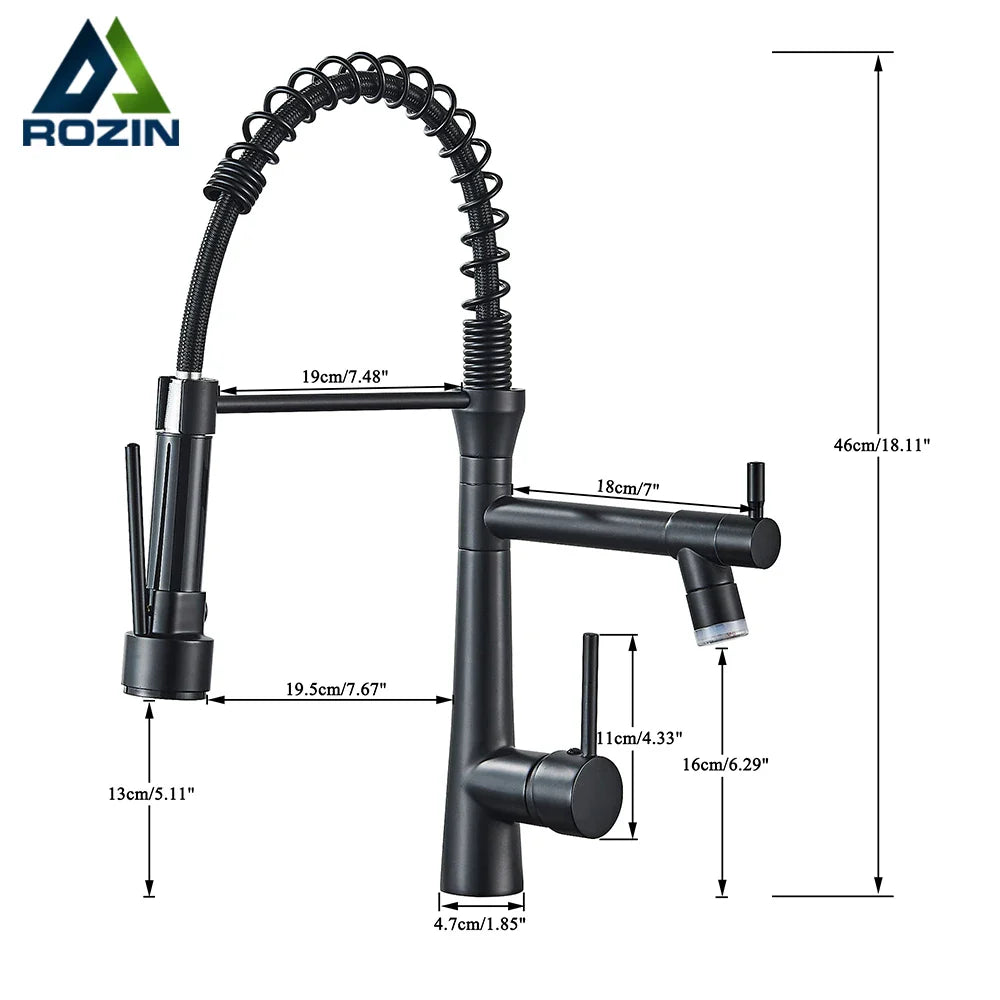 Afralia™ Spring Pull Down Kitchen Faucet with Swivel Spout Mixer Tap
