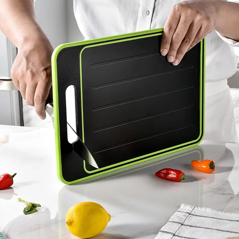 Afralia™ Quick-Freeze Aluminum Double-Sided Cutting Board with Knife Sharpener