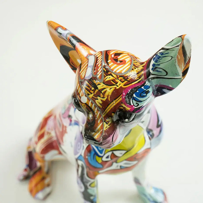 Afralia™ Chihuahua Dog Sculpture Resin Statue Pop Art Modern Home Decor