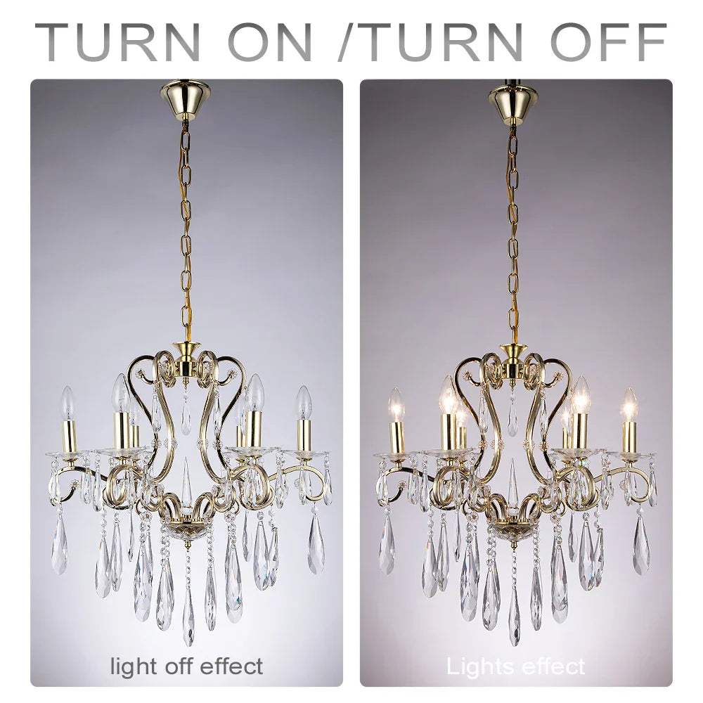 Afralia™ Crystal LED Chandelier for Kitchen Dining Living Bedroom Room