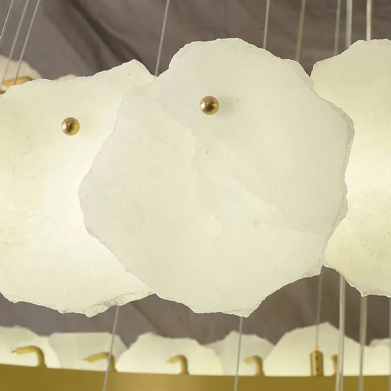 Afralia™ Spanish Marble Brass Chandelier: Luxury LED Lighting for Hotels & Villas