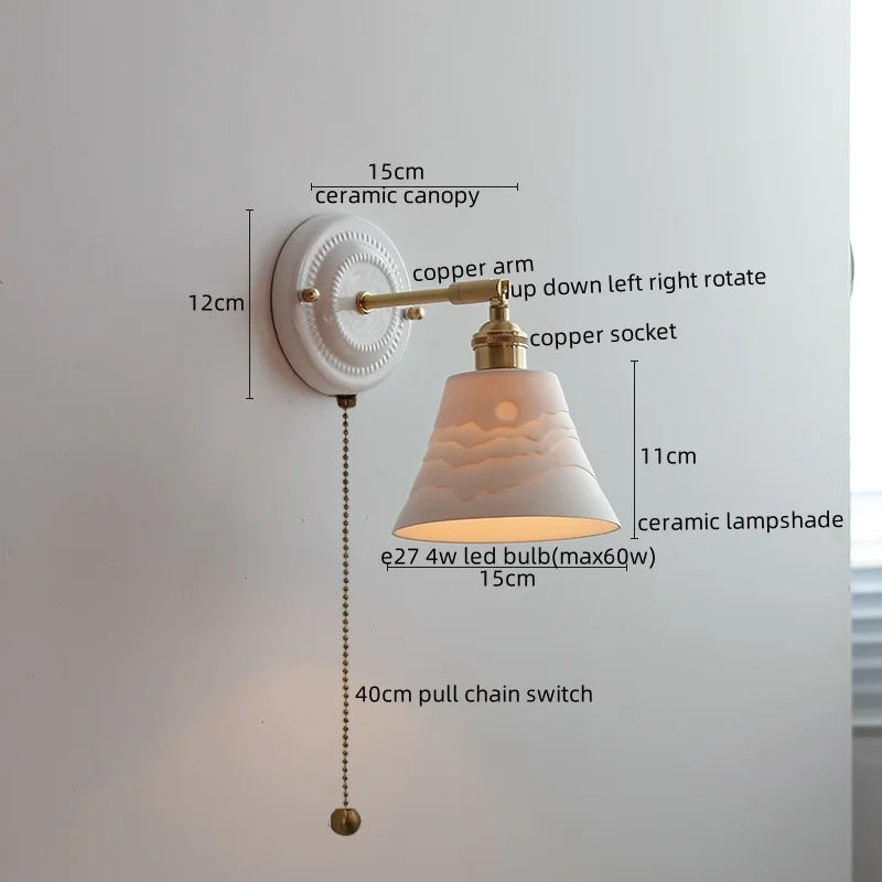 Afralia™ Nordic Style LED Wall Lights Ceramic Bedroom Living Room Modern Lamparas