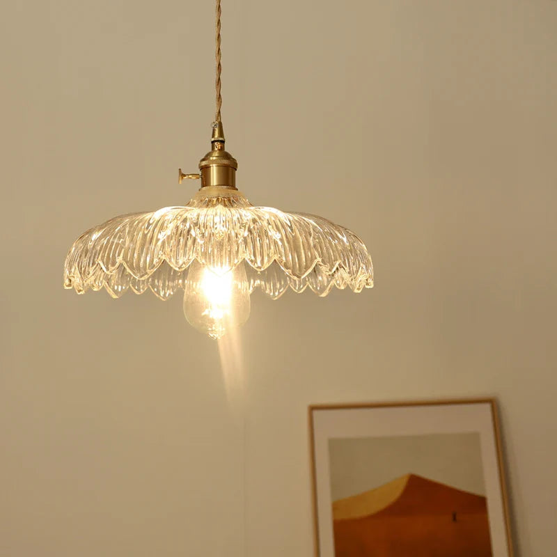 Afralia™ Modern Green Glass LED Pendant Light Fixture for Home Decor