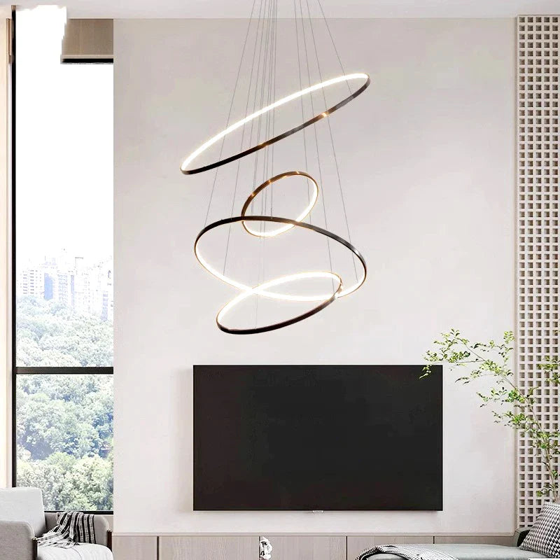 Afralia™ Modern Indoor Chandelier Pendant Light for Living Room | LED Ceiling Lamp