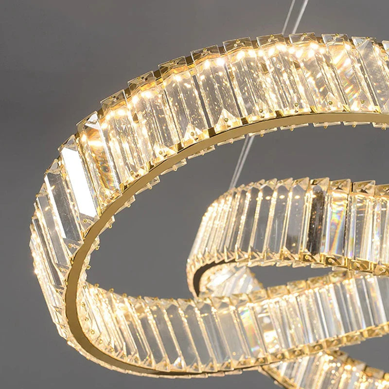 Afralia™ Crystal Chandelier Pendant Lamp for Modern Home Dining Room Living Room Lighting