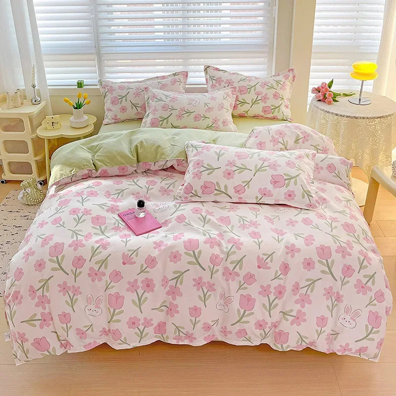 Afralia™ Cotton Printed Bedding Set: Cozy, Breathable, All Seasons Comforter Set