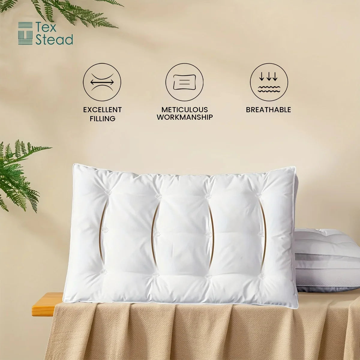 Afralia™ Double Layer Fiber Pillow: Soft & Fluffy Hotel Adult Neck Pillow for All Sleepers
