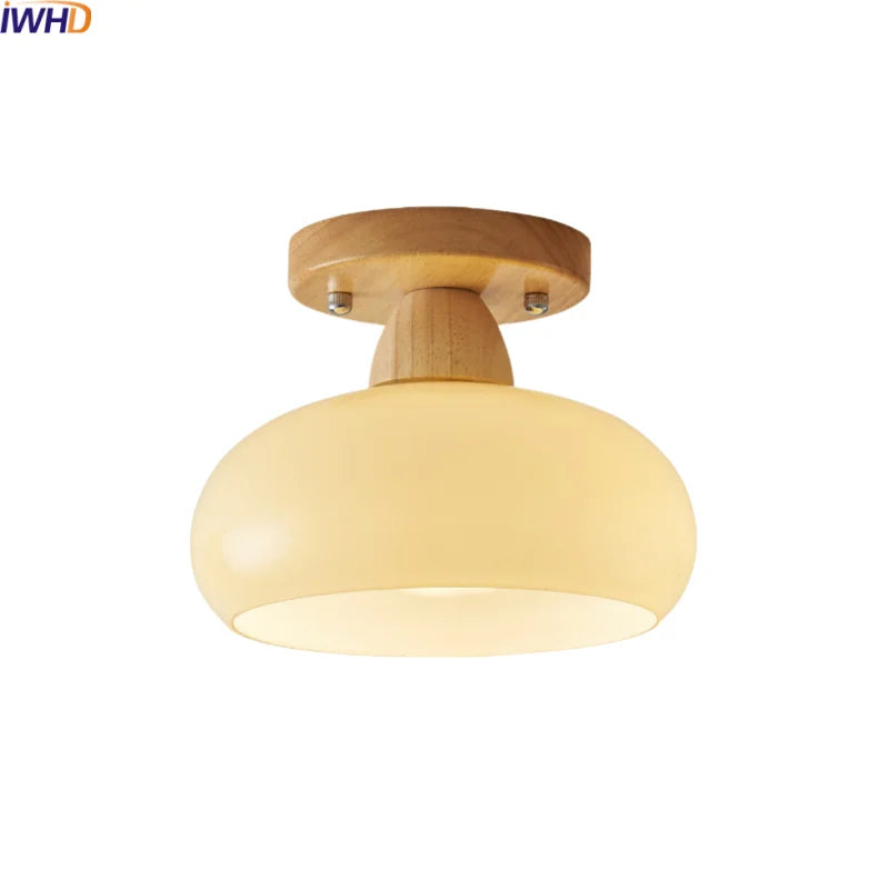 Afralia™ LED Wood Canopy Ceiling Lamp Modern Living Room Light Fixtures