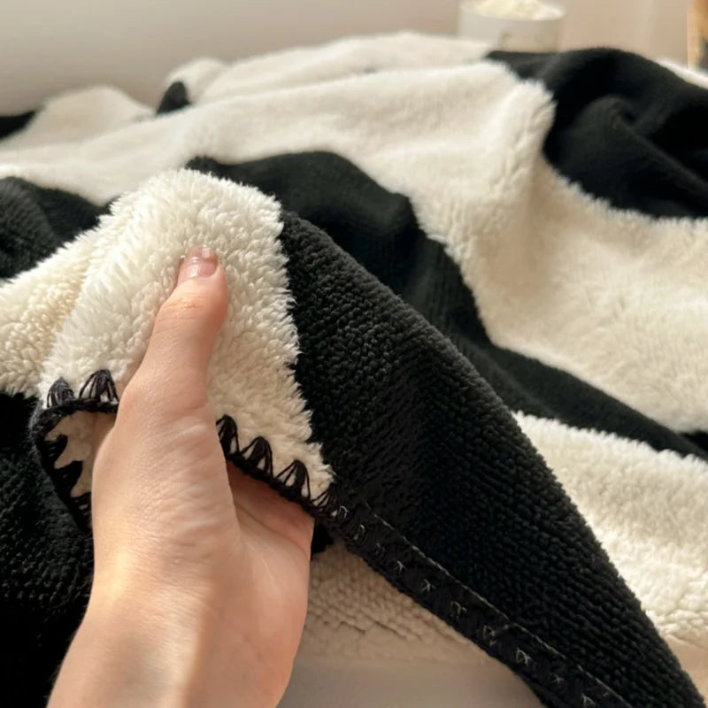 Afralia™ Milk Velvet Blanket: Double-Sided Printed Luxury Sofa Cover for All Seasons