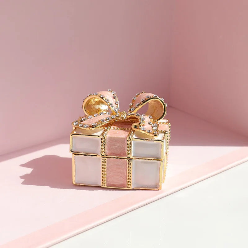 Afralia™ Knot Ribbon Jewelry Box: Bow Shaped Ring Earring Organizer & Gift Container