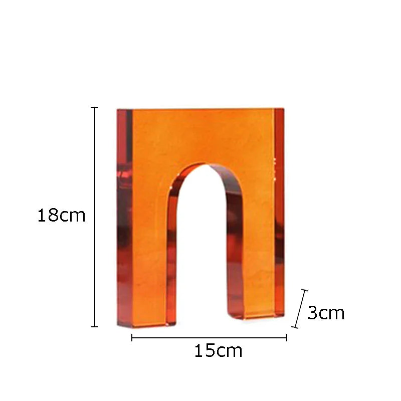 Afralia™ Geometric Crystal Arch Glass Sculpture Desk Decoration Ornament