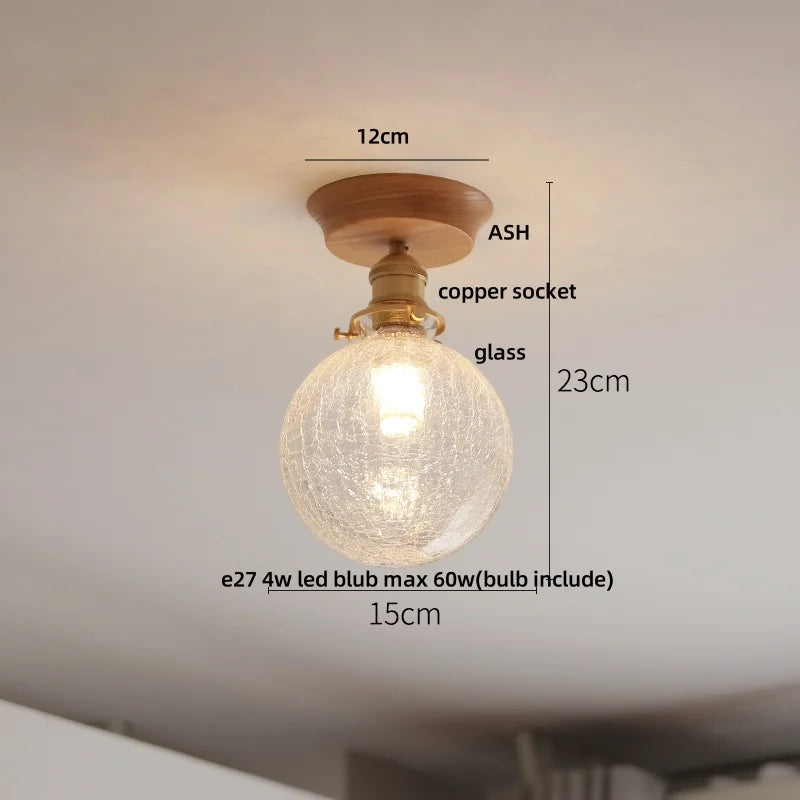 Afralia™ Clear Glass LED Ceiling Light, Modern Nordic Bedroom Decor Ceiling Lamp